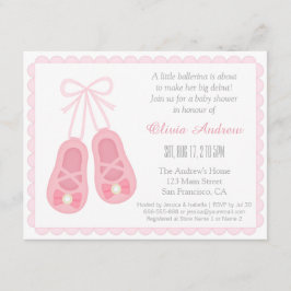Söta Flickskor Ballerinor Baby Shower Inbjudningar