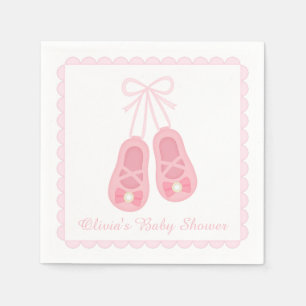 Söta Flickskor Ballerinor Baby Shower Tillbehör Pappersservett