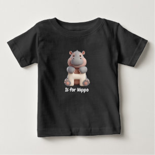 Söta flodhästen Bokstaven H Barn T-shirt Djuralf