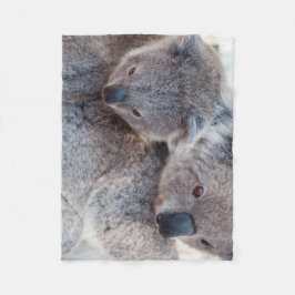 Söta Fluffiga Grå Koalor Fleecefilt