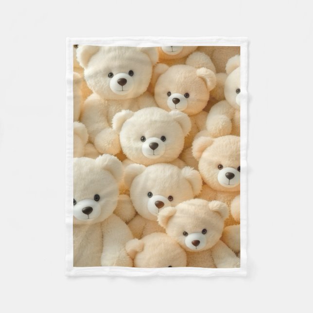 Söta Fluffiga Teddybjörnarfilt Fleecefilt (Framsidan)