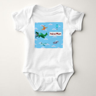 Söta flygplan och helikopter för baby boy t shirt