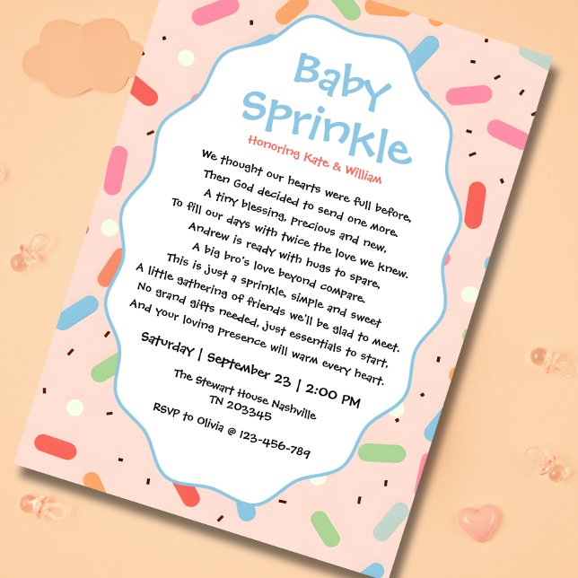 Söta formuleringar baby sprinkle inbjudan pojke (Skapare uppladdad)