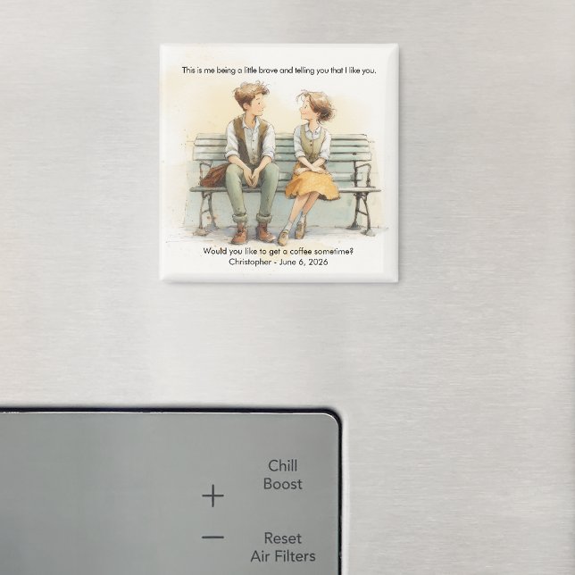 Söta Första Dejt Kaffebekännelse Magnet (Skapare uppladdad)