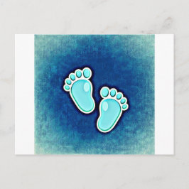 Söta fotavtryck från pojke Spädbarn gråter nyfödd Vykort