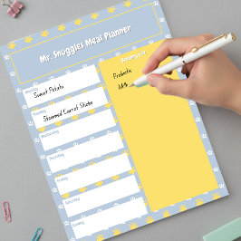 Söta Fotavtryck | Måltidsplanerare Anteckningsblock