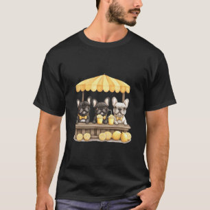 Söta franska bulldoggar driver en lemonadstånd - r t shirt