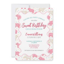 Söta, frysta djurkakor, födelsedagsinbjudan