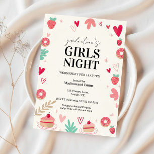 Söta Galentines dag-inbjudan Munkar Behandlingar Inbjudningar