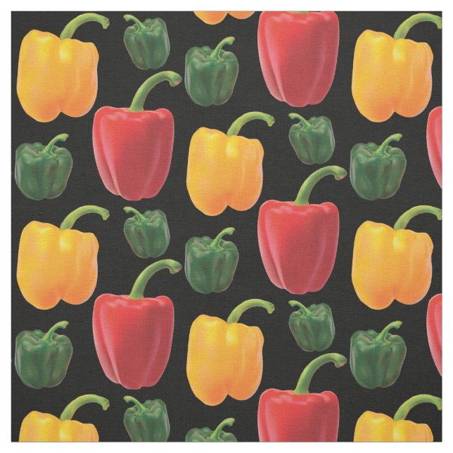 Söta Garden Peppers Black Sewing Trasa Tyg (Provkarta)
