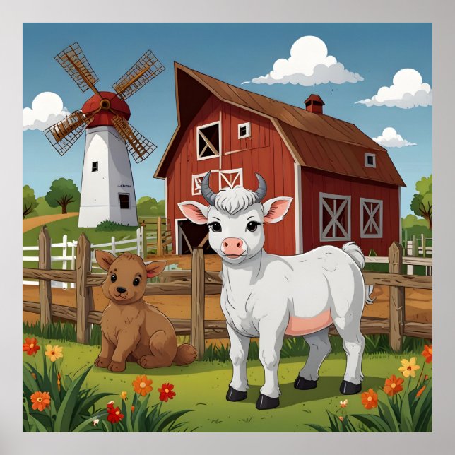 söta GÅRDSDJUR Poster (Framsidan)