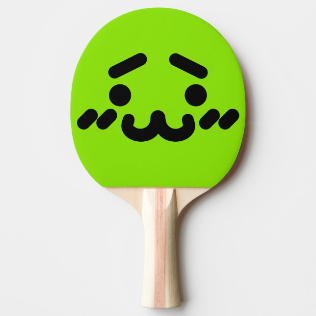Söta generade ansikte Grön Pingisracket (Framsidan)