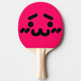 Söta generade ansikte rosa pingisracket