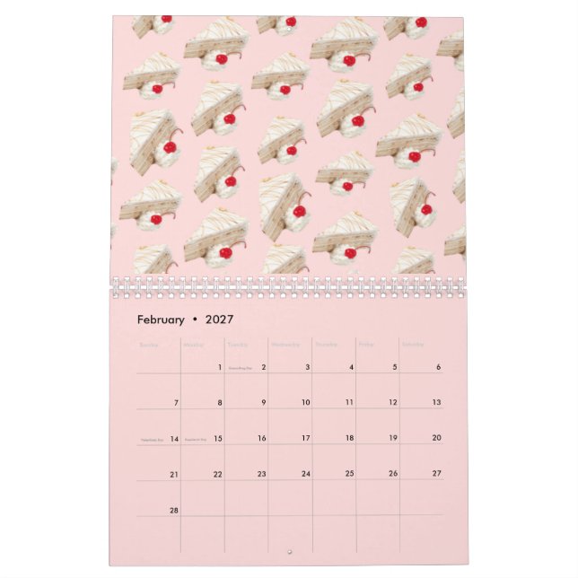 Söta, gigantiska kakor, fruktkakor kalender (Feb 2027)
