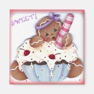 Söta Gingerbröd Dessert Magnet