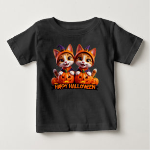Söta gingerkatter i häxhattar Halloween-pumpor T Shirt