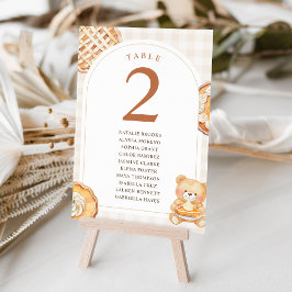 Söta Gingham Nalle Höst Bebisdusch Bordsnummer