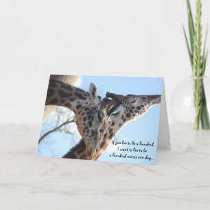 Söta giraff, årsdagkort kort