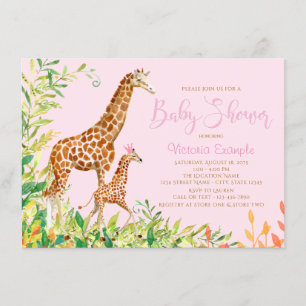 Söta Giraff Bebis Shower Inbjudningar