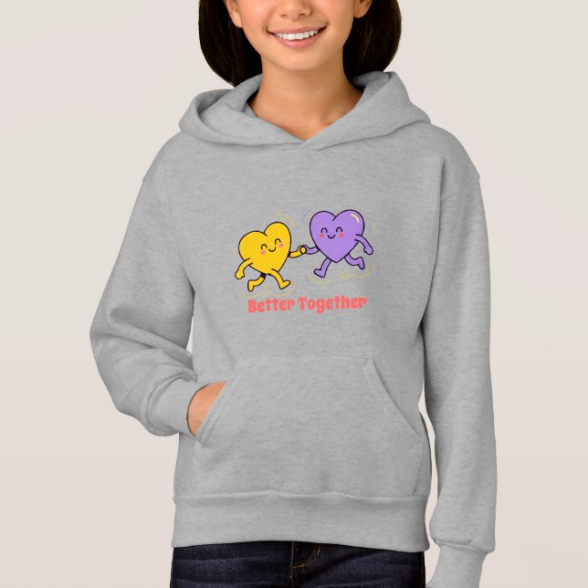 Söta glada hjärtvänner t shirt (Framsida)