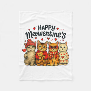 Söta Glada Meowentines Alla hjärtans dag Katter Äl Fleecefilt