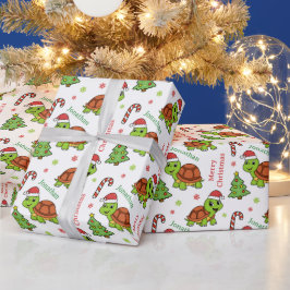 Söta glada sköldpaddor julgran högtider presentpapper