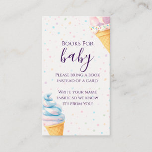 Söta Glassprydnadsböcker för Baby Shower Tilläggskort
