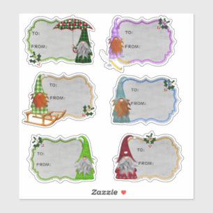 Söta Gnome Holiday Jul PresenteTavlor Klistermärke Klistermärken