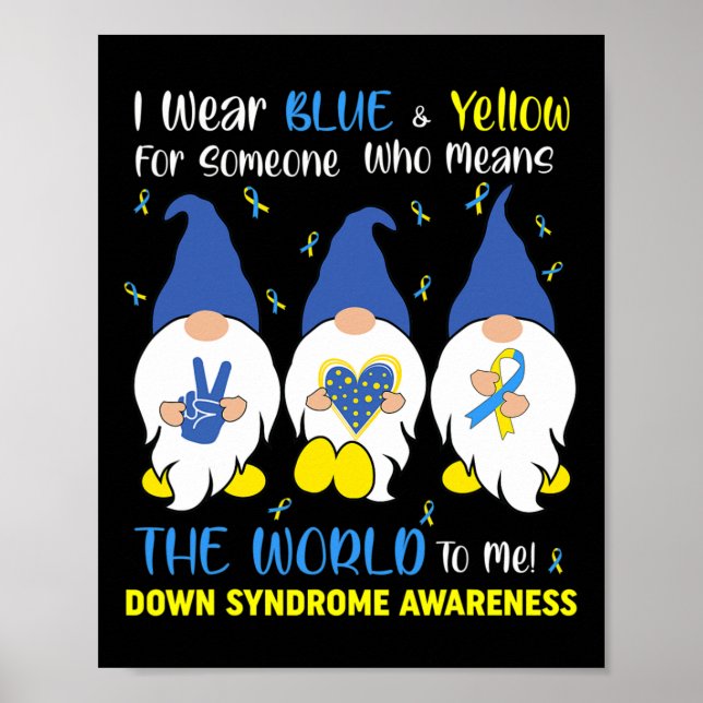 Söta Gnomer Fred Kärlek Downs Syndrom Medvetenhet  Poster (Framsidan)