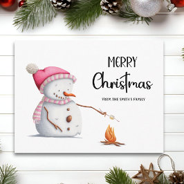 Söta God Jul Snömannen Marshmallows Vykort