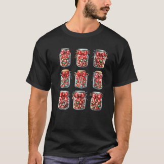 Söta godisburkar med coquette röd rosett Matchande T Shirt