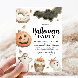 Söta gods Halloween-fest Inbjudningar