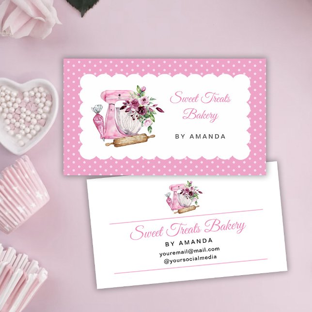 Söta godsbakery Rosa Visitkort (Skapare uppladdad)