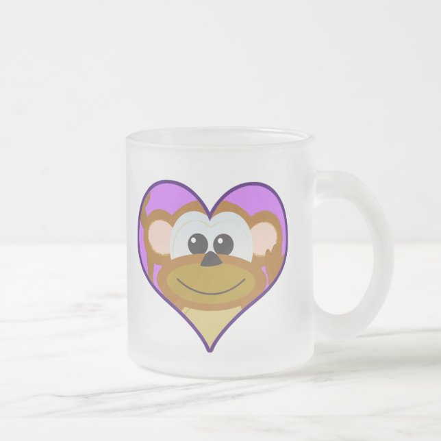 Söta Goofkins apa hjärta Frostad Glasmugg (Höger)