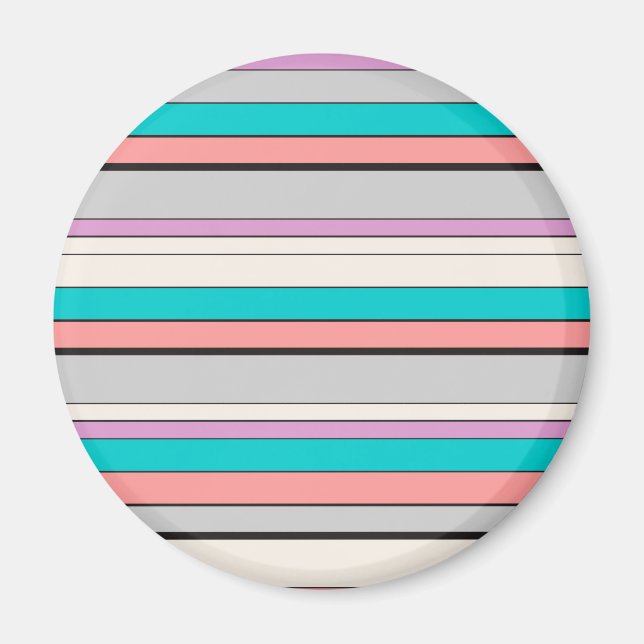 Söta grå akvadröta ränder magnet (Framsidan)