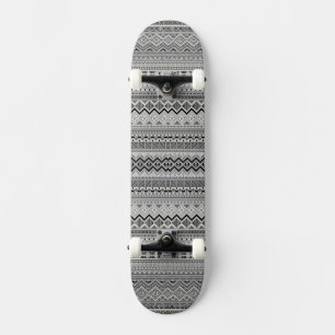 Söta grå aztekmönster design mini skateboard bräda 18,5 cm