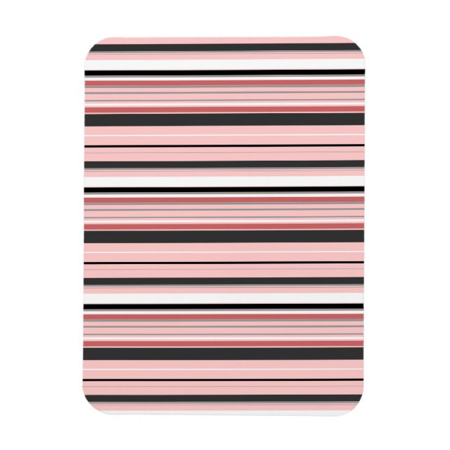 Söta grå rosa ränder magnet (Vertikal)