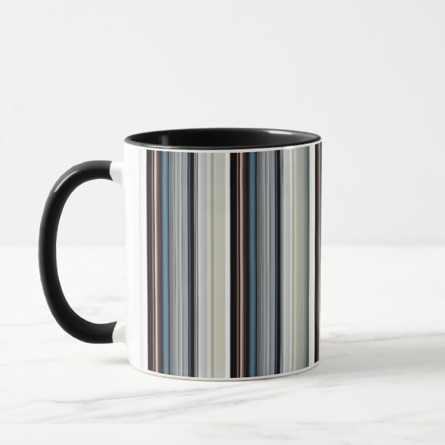 Söta grå vita ränder mugg (Vänster)