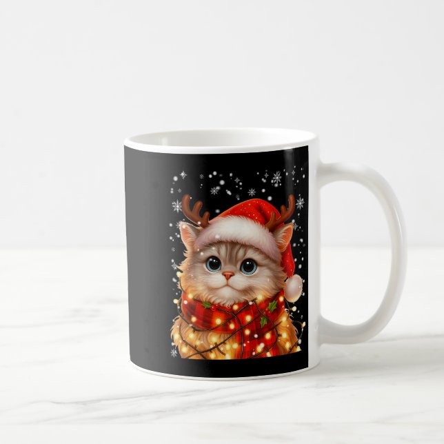 Söta grafiska kattpyjamas Pjäs jul Xmas kvinnor  Kaffemugg (Höger)