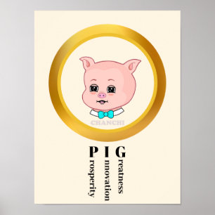 Söta grisanimering poster