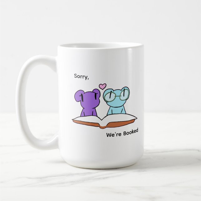 Söta groda bokälskare kaffemugg (Vänster)