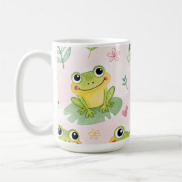 Söta grodor Mönster Kaffemugg