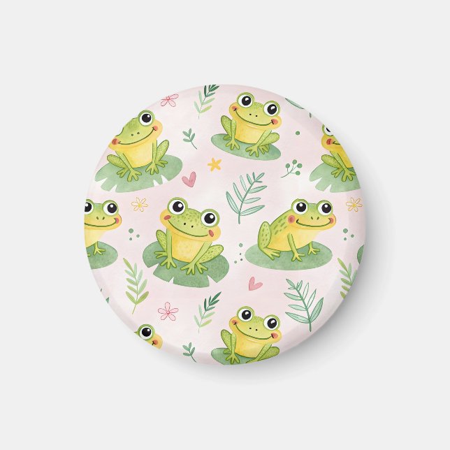 Söta grodor Mönster Magnet (Framsidan)