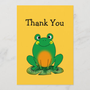 Söta grodthank you-kort tack kort