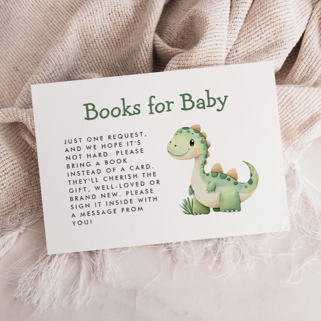 Söta gröna dinosaurie barnkalasböcker tilläggskort (Skapare uppladdad)