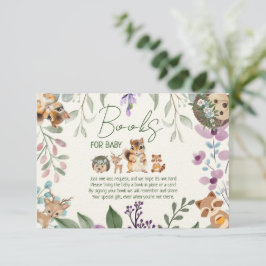 Söta gröna skogsdjur skog bringa en bok tilläggskort