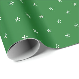Söta gröna & vita snöflingor mönster jul presentpapper