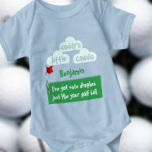 Söta gropar Rolig golfare Pappas lilla caddie