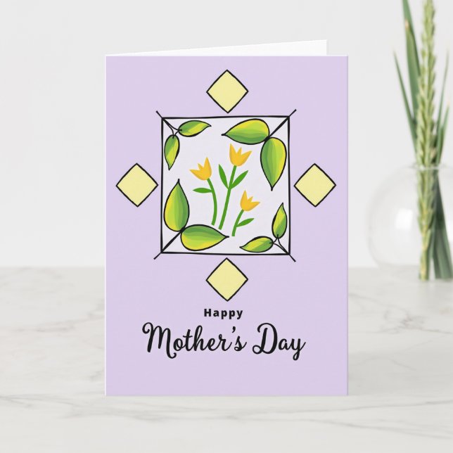 Söta gula blommor Mors dag-kort Kort (Framsida)