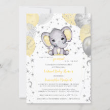 Söta gula elefantballonger virtuella baby shower